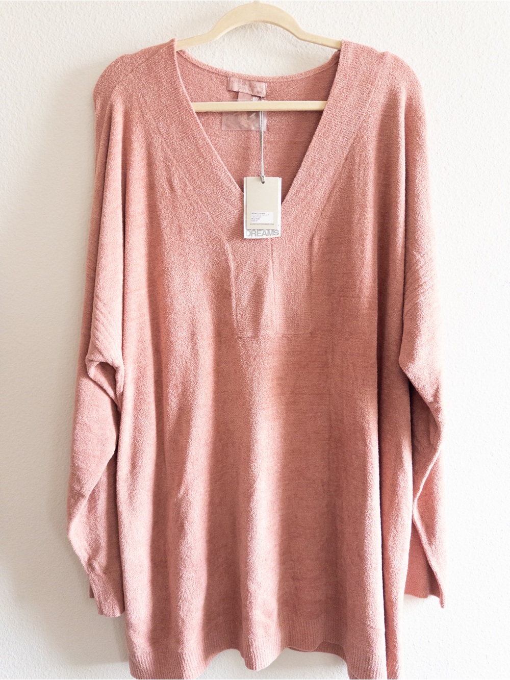 NWT Barefoot Dreams CozyChic Ultra Lite V-Neck Tunic in Wild Rose size 3X